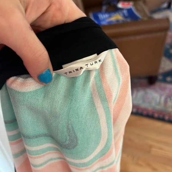 Trina Turk Nazare Kimono Swim Cover Up - Multicolor Marble - Picture 7 of 9